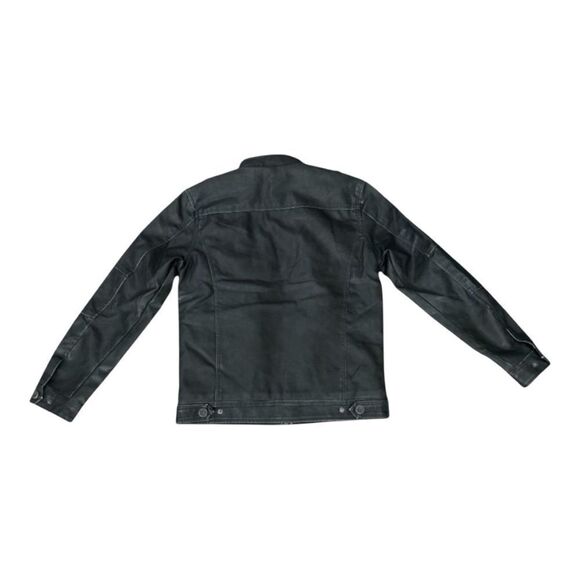 David Outwear Black Quilted PU Leather Bonanza Jacket with Zipper Closure Small - Picture 3 of 7